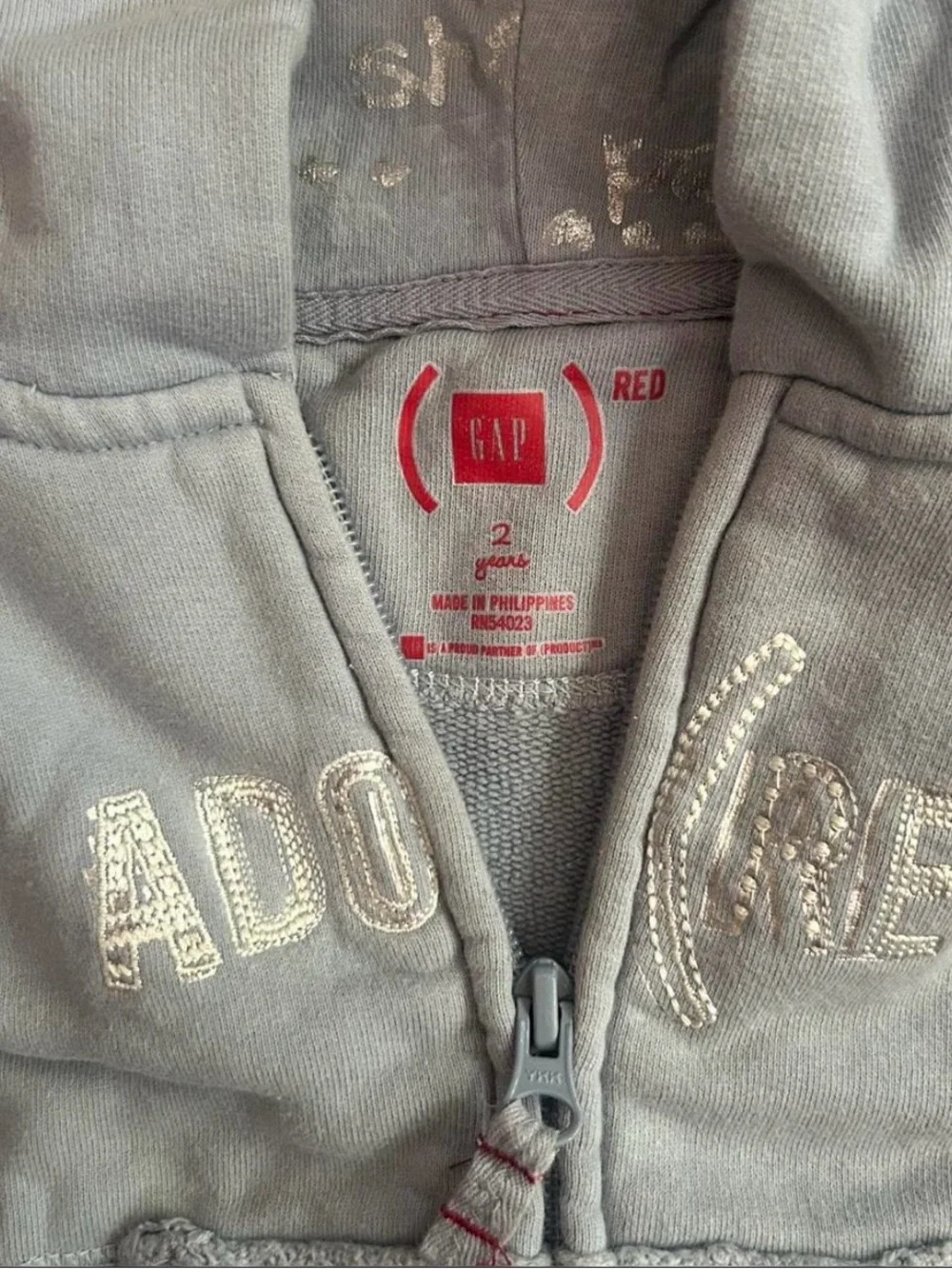 Gap limited edition Produc(red) hoodie Africa size 2 years